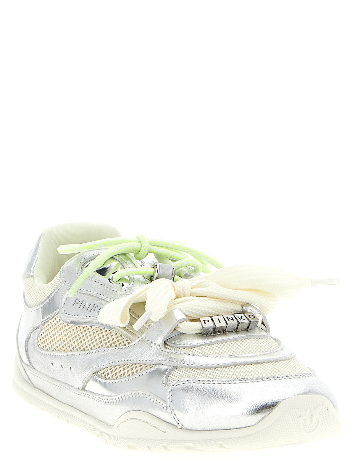 Baskets de sport PINKO en cuir argenté