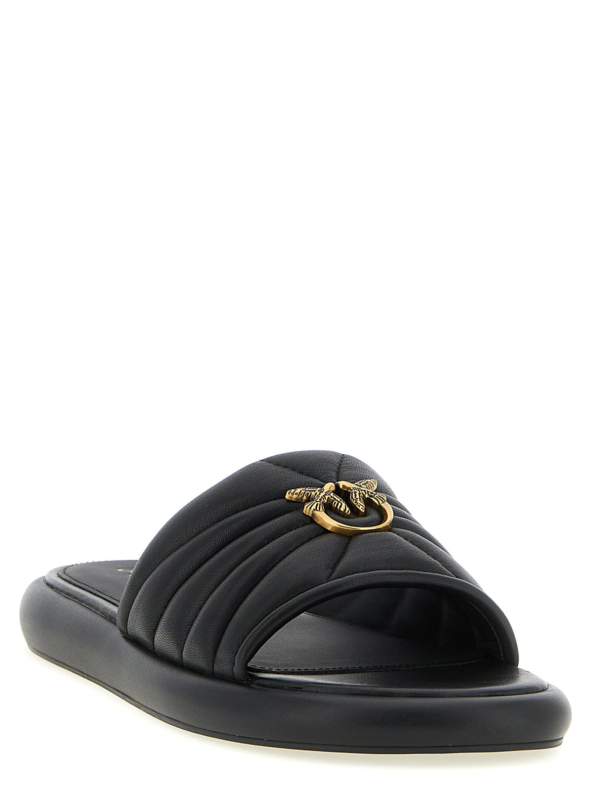 Mules PINKO en cuir d'agneau noir