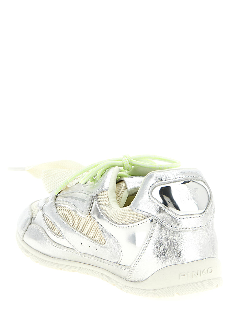 Baskets de sport PINKO en cuir argenté