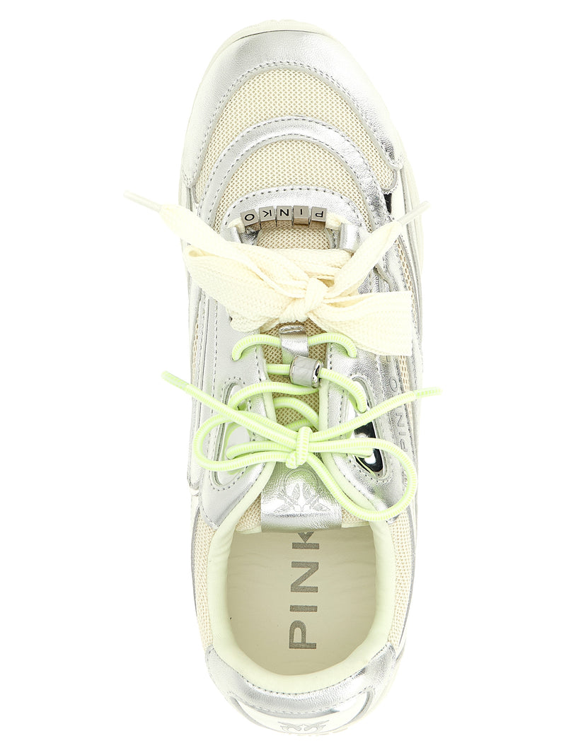 Baskets de sport PINKO en cuir argenté
