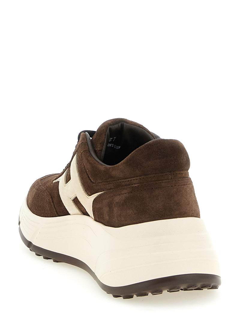 Hogan Hi-Fi Brown Calfskin Athletic Sneakers for Women