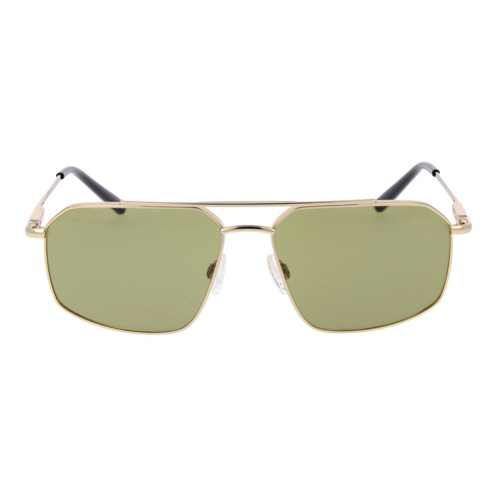 Serengeti Gold Metal Aviator Sunglasses for Men