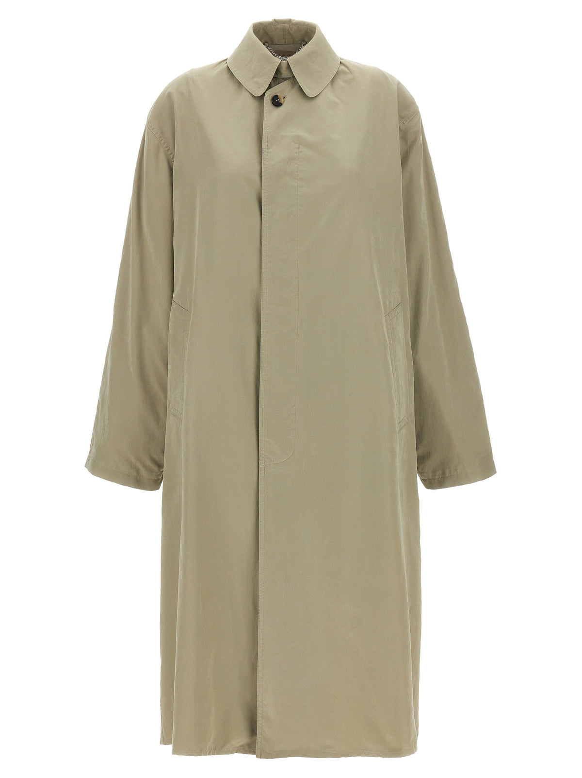 Maison Margiela Bicolor Polyester Trench Coat in Green