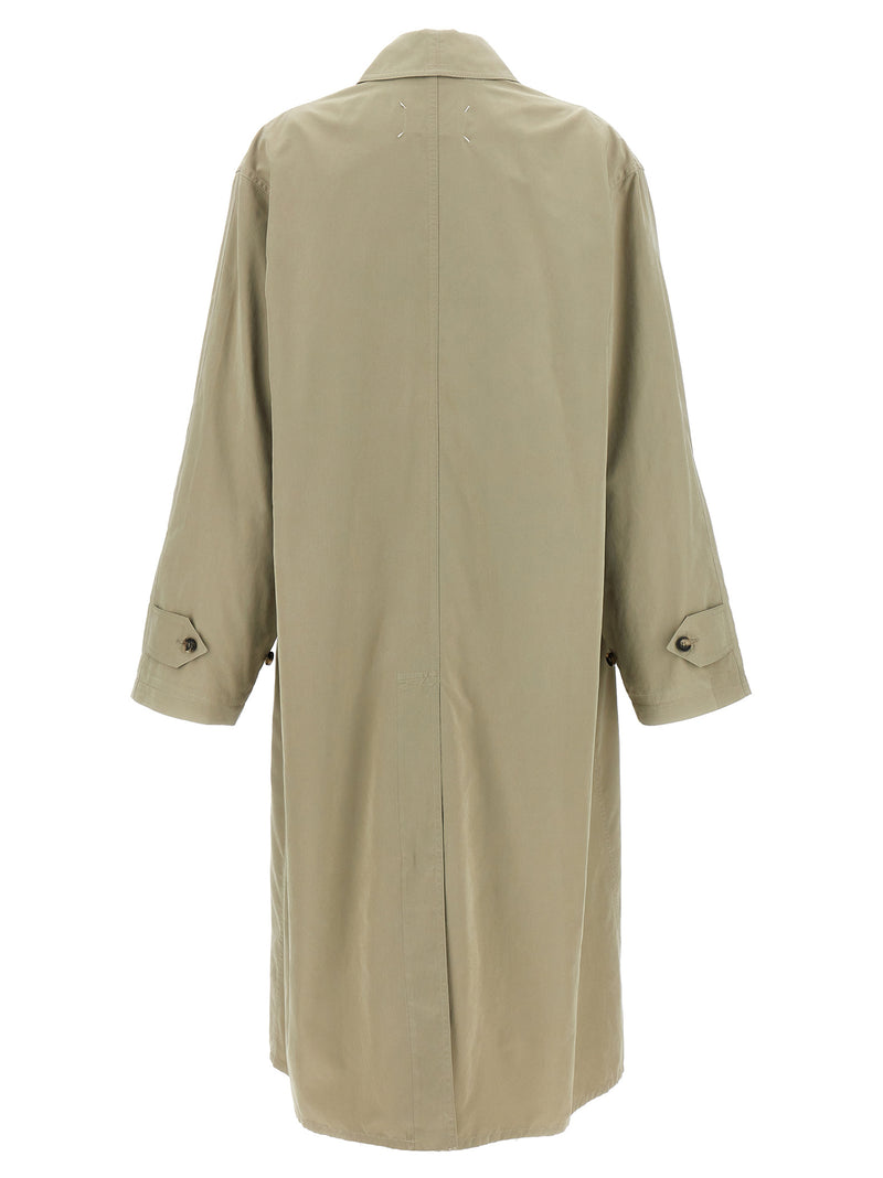 Maison Margiela Bicolor Polyester Trench Coat - Green
