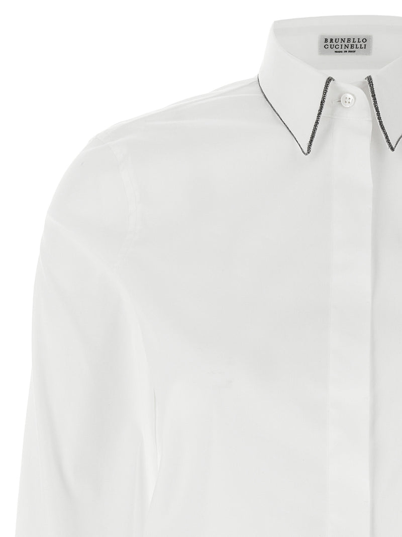 Brunello Cucinelli Blouse en Coton Blanc