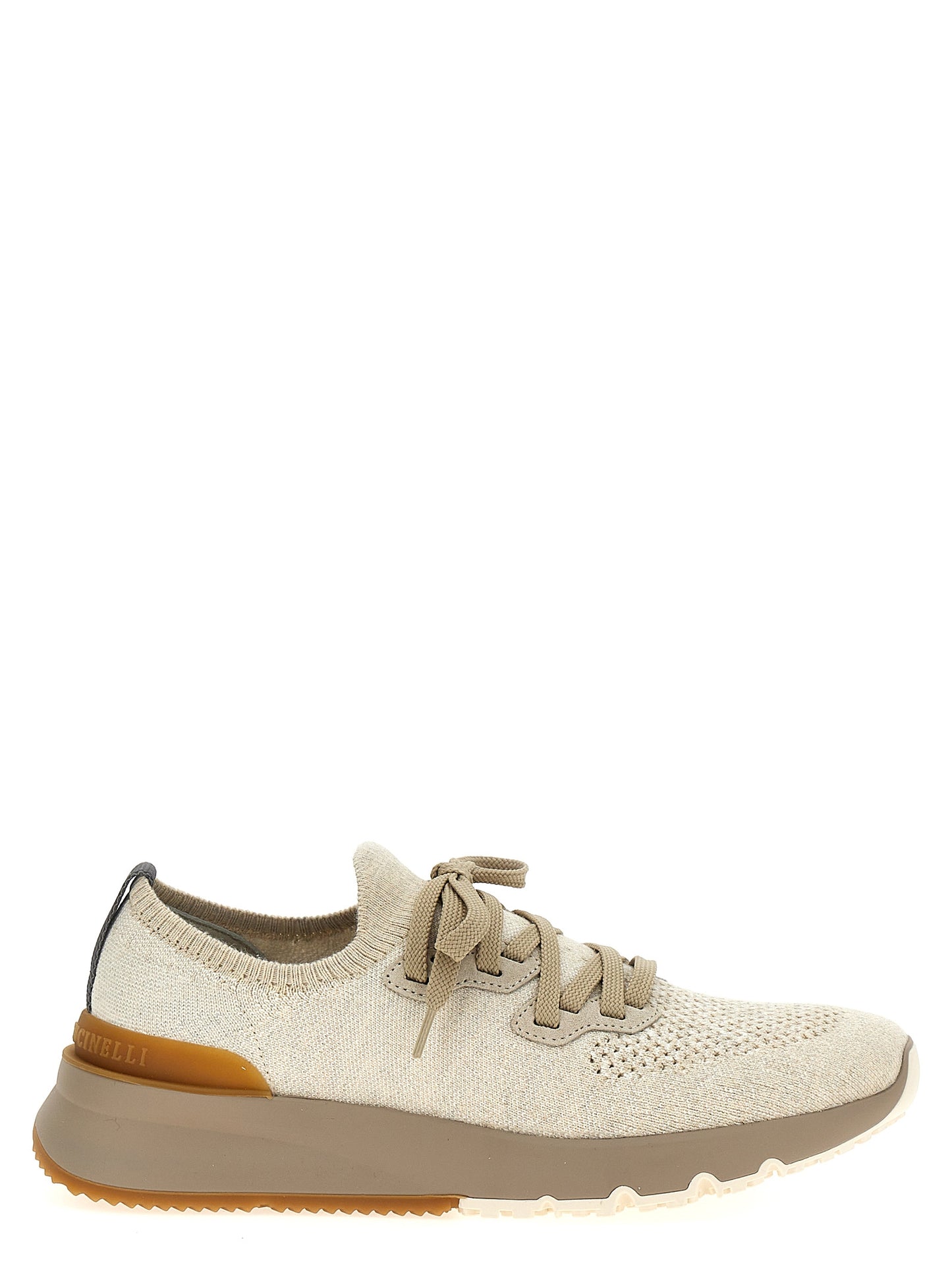 Brunello Cucinelli Beige Cotton Low Top Sneakers