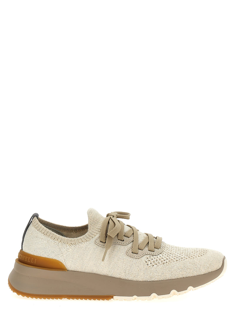 Baskets basses Brunello Cucinelli en coton beige