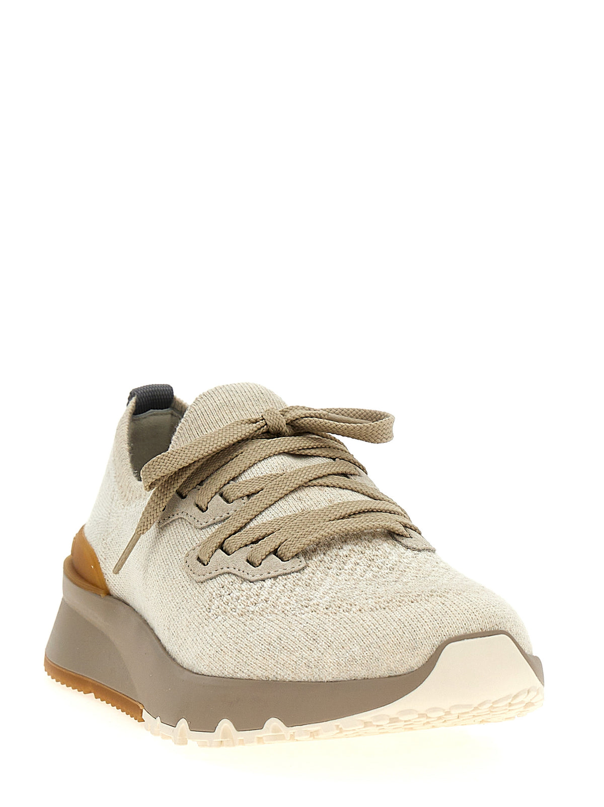 Baskets basses Brunello Cucinelli en coton beige