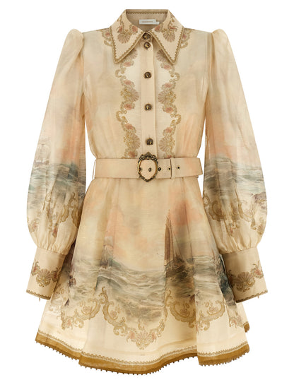 Zimmermann Beige Linen Short Dress