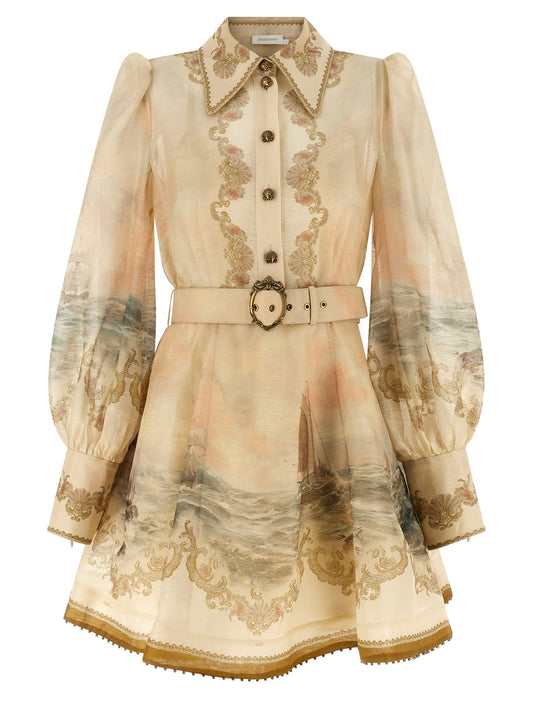 Zimmermann Beige Linen Short Dress - Rebellion Marine Collection