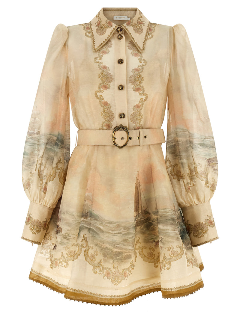 Zimmermann Beige Linen Short Dress - Rebellion Marine Collection
