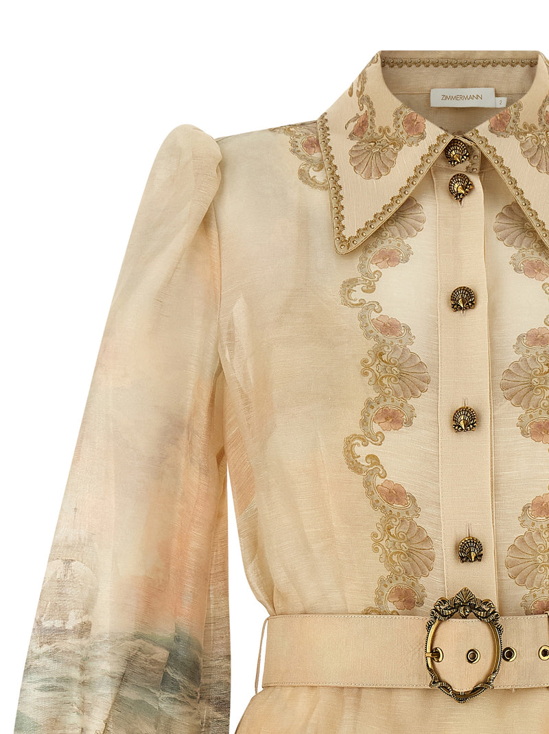 Zimmermann Beige Linen Short Dress - Rebellion Marine Collection