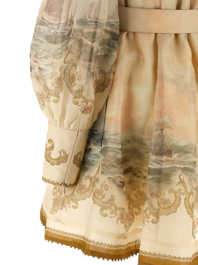 Zimmermann Beige Linen Short Dress - Rebellion Marine Collection