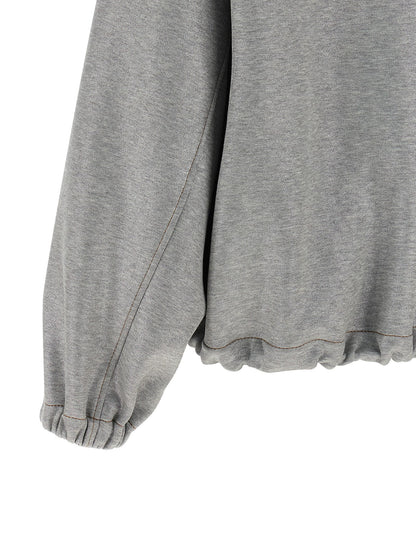 Brunello Cucinelli Silver Cotton Bomber