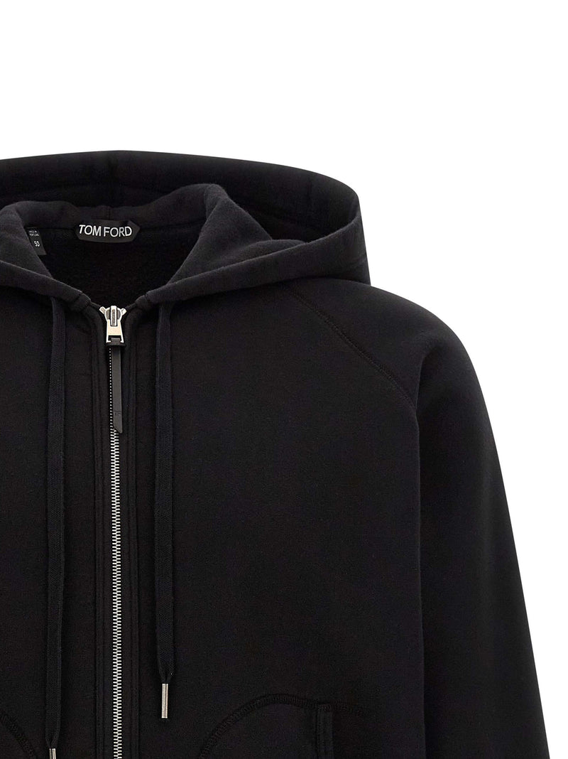 Sweat-shirt en coton noir Tom Ford