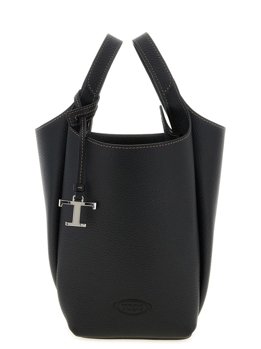 Sac à main Tod's en cuir de veau noir