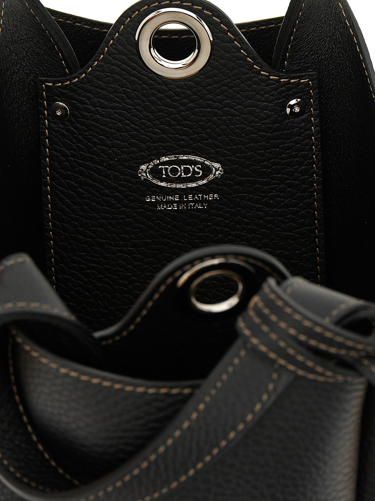 Sac à main Tod's en cuir de veau noir