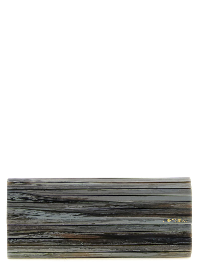 Pochette Jimmy Choo en polyester gris