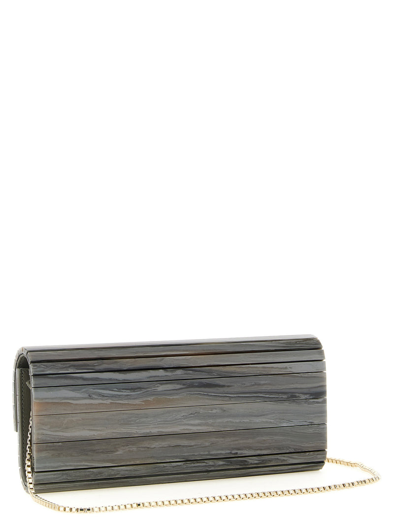 Pochette Jimmy Choo en polyester gris