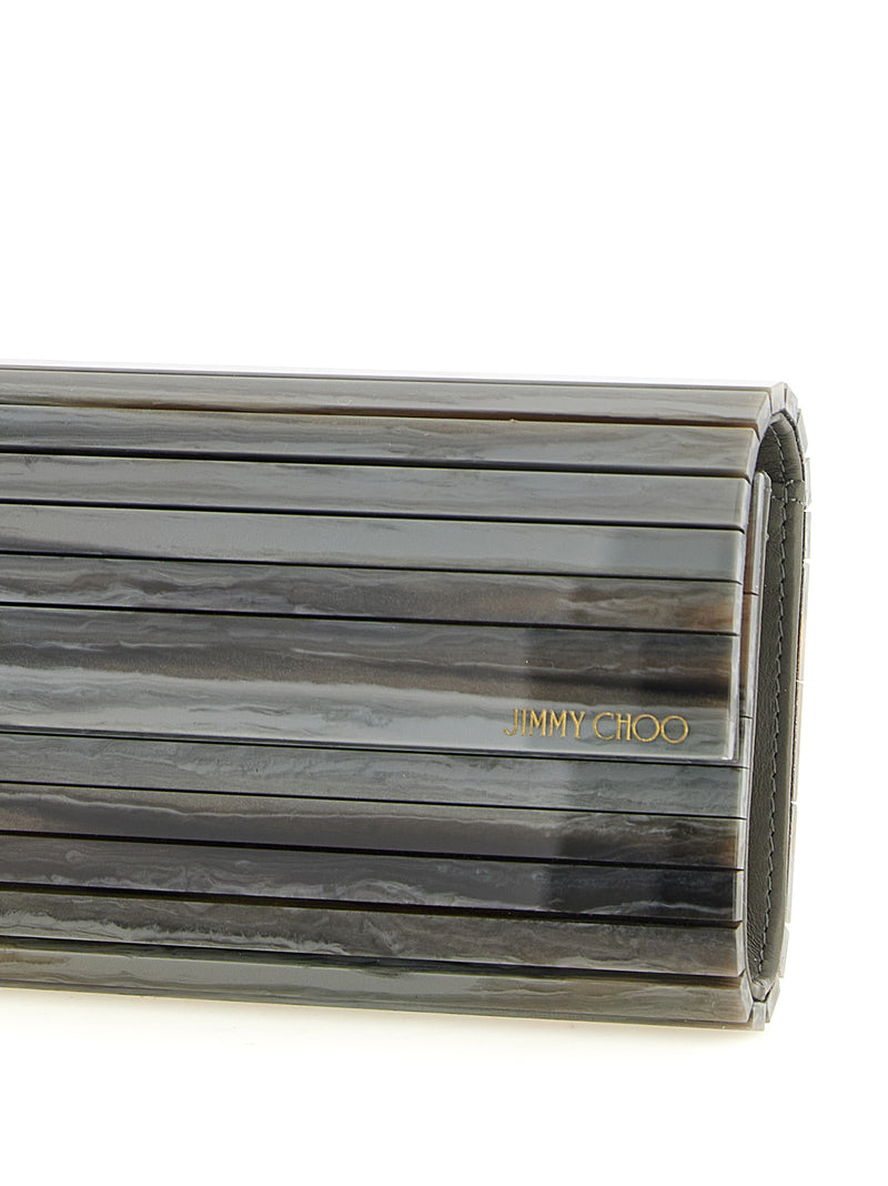Pochette Jimmy Choo en polyester gris