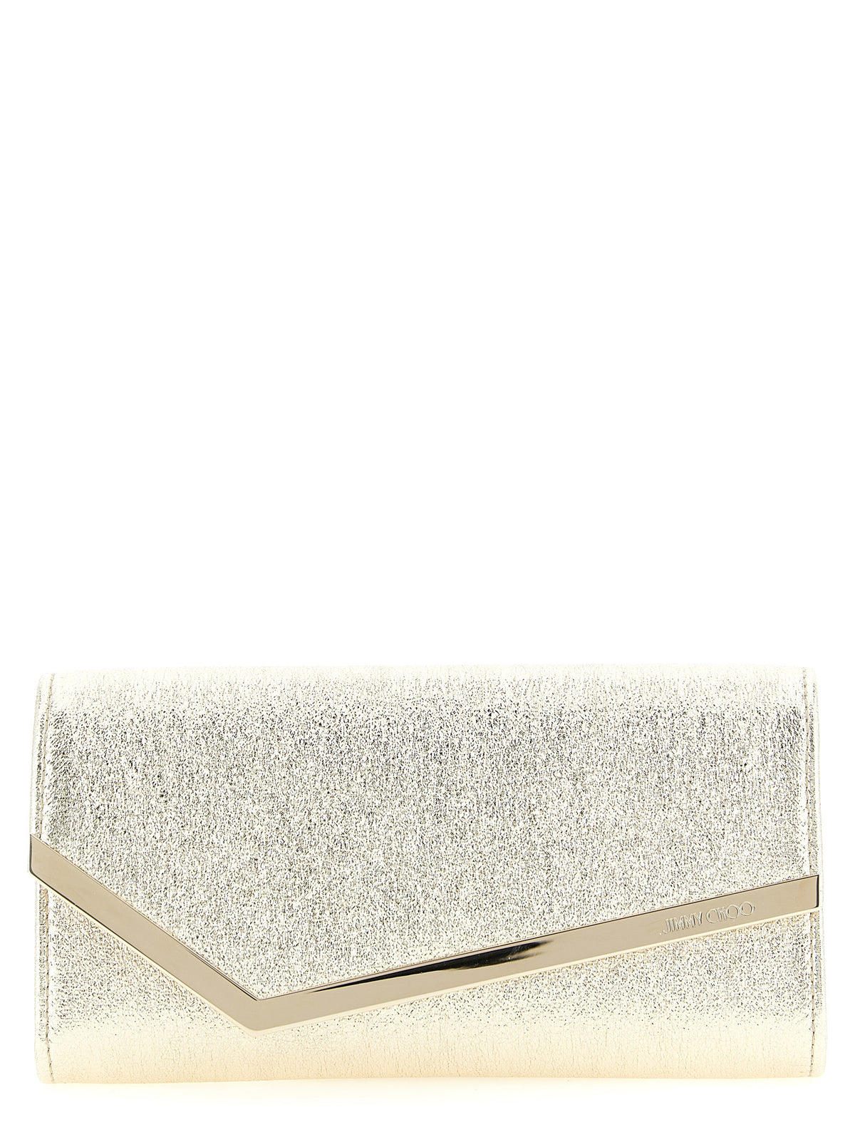 Pochette Jimmy Choo en cuir d'agneau doré