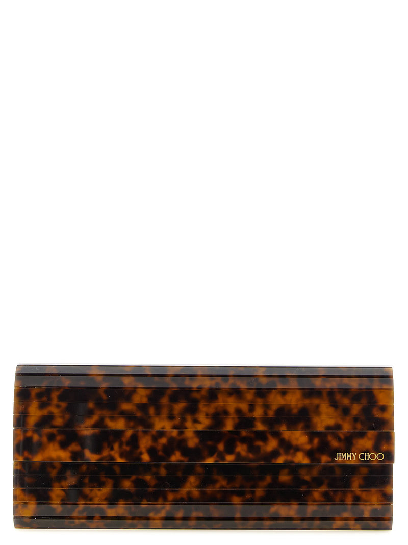 Pochette en polyester beige Jimmy Choo