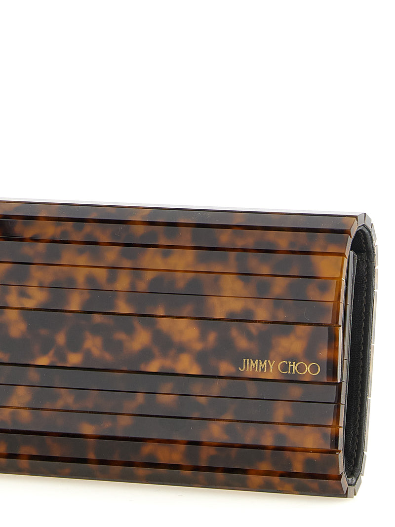 Pochette en polyester beige Jimmy Choo