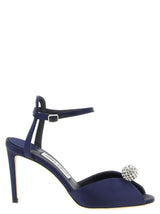 Jimmy Choo Sacora Blue Tencel Stiletto Heel Sandals