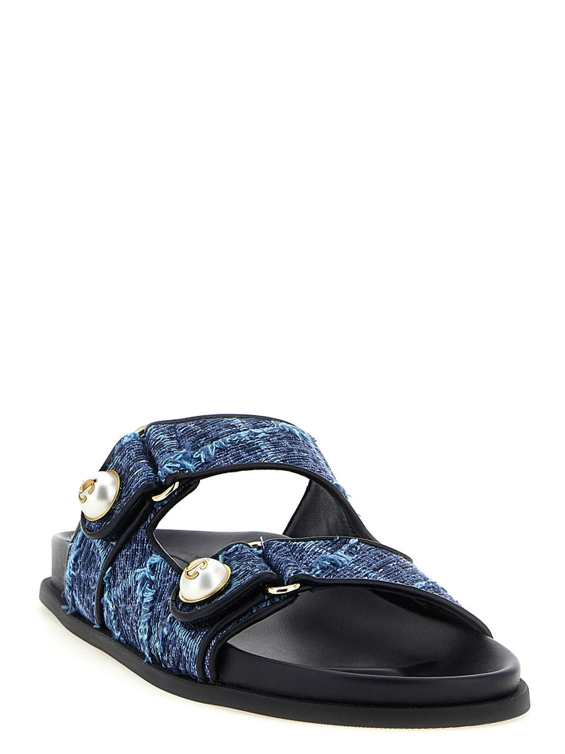 Mules Jimmy Choo en Tencel bleu
