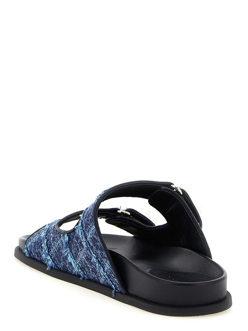 Mules Jimmy Choo en Tencel bleu