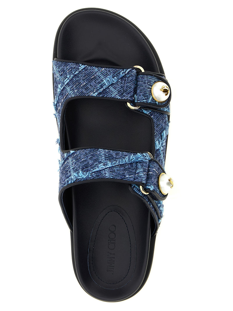 Mules Jimmy Choo en Tencel bleu
