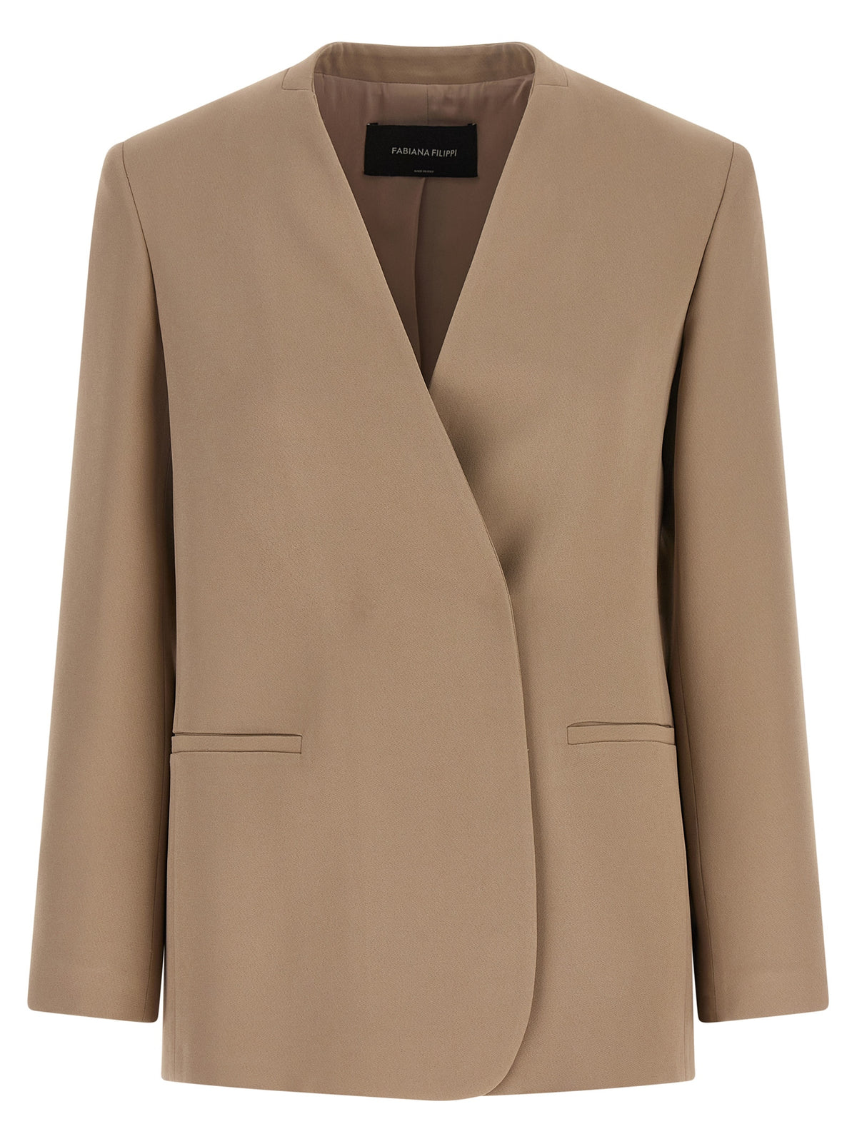Blazer Fabiana Filippi en acétate beige