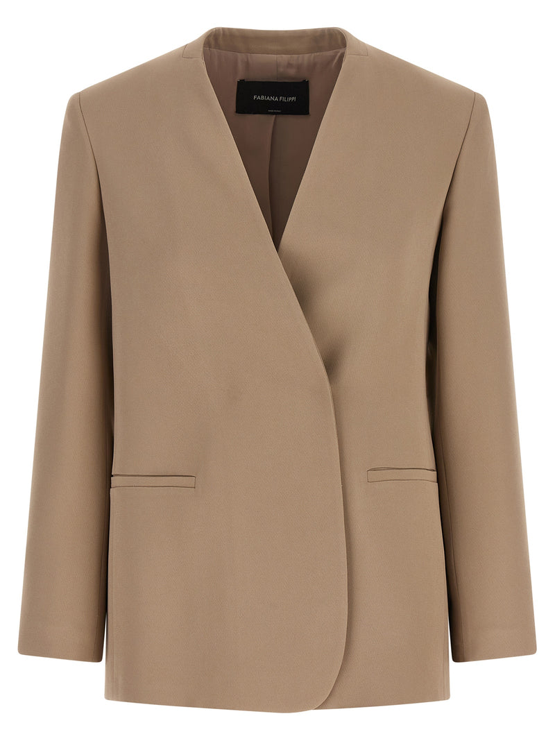 Fabiana Filippi Beige Acetate Blazer