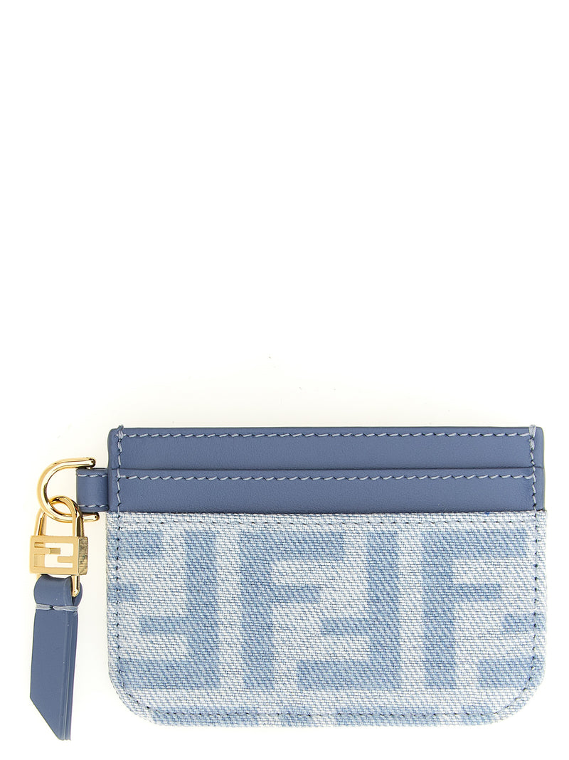 Porte-cartes Fendi en coton bleu