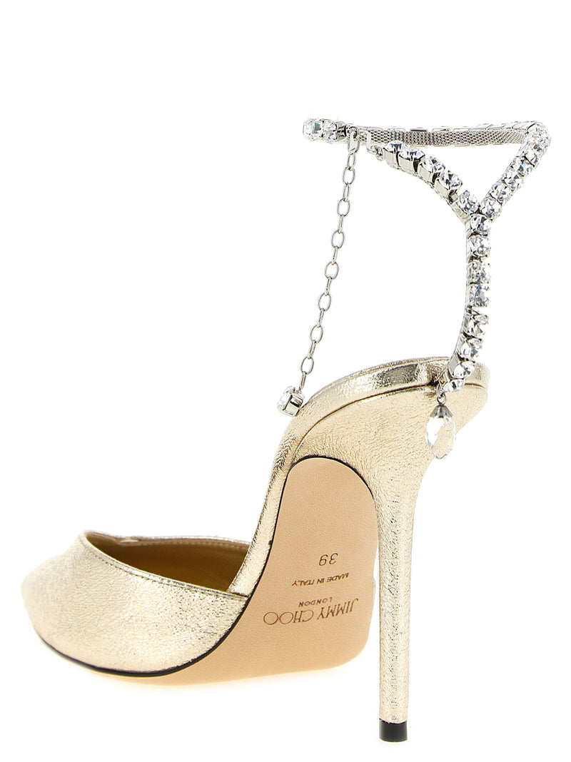 Escarpins Jimmy Choo dorés en Tencel à talons hauts