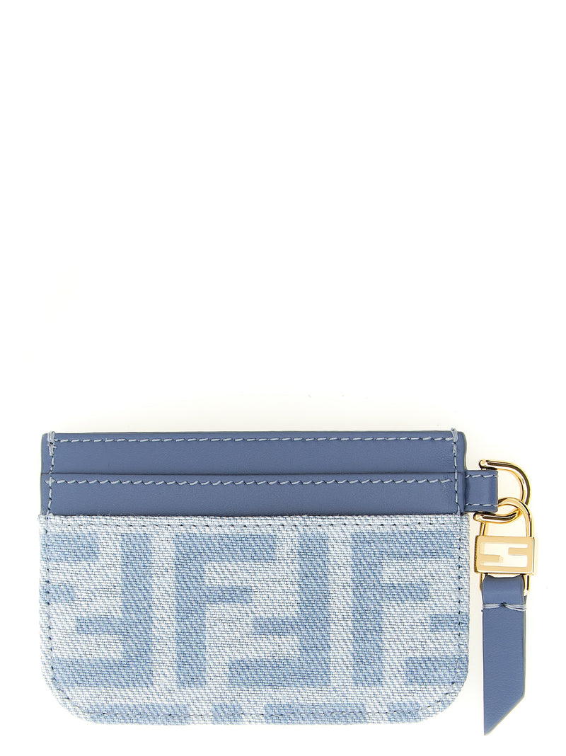 Porte-cartes Fendi en coton bleu