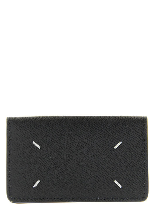 Porte-cartes en cuir de veau noir Maison Margiela