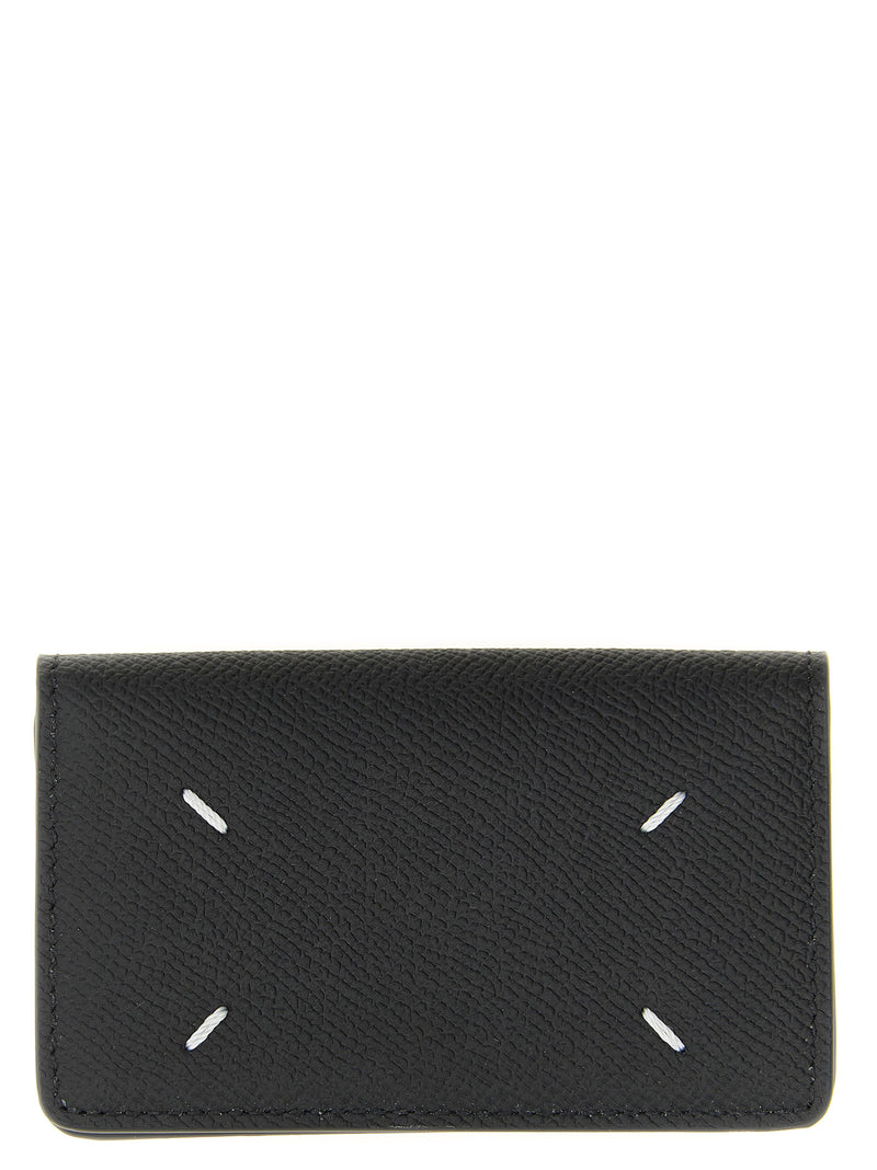 Porte-cartes en cuir de veau noir Maison Margiela