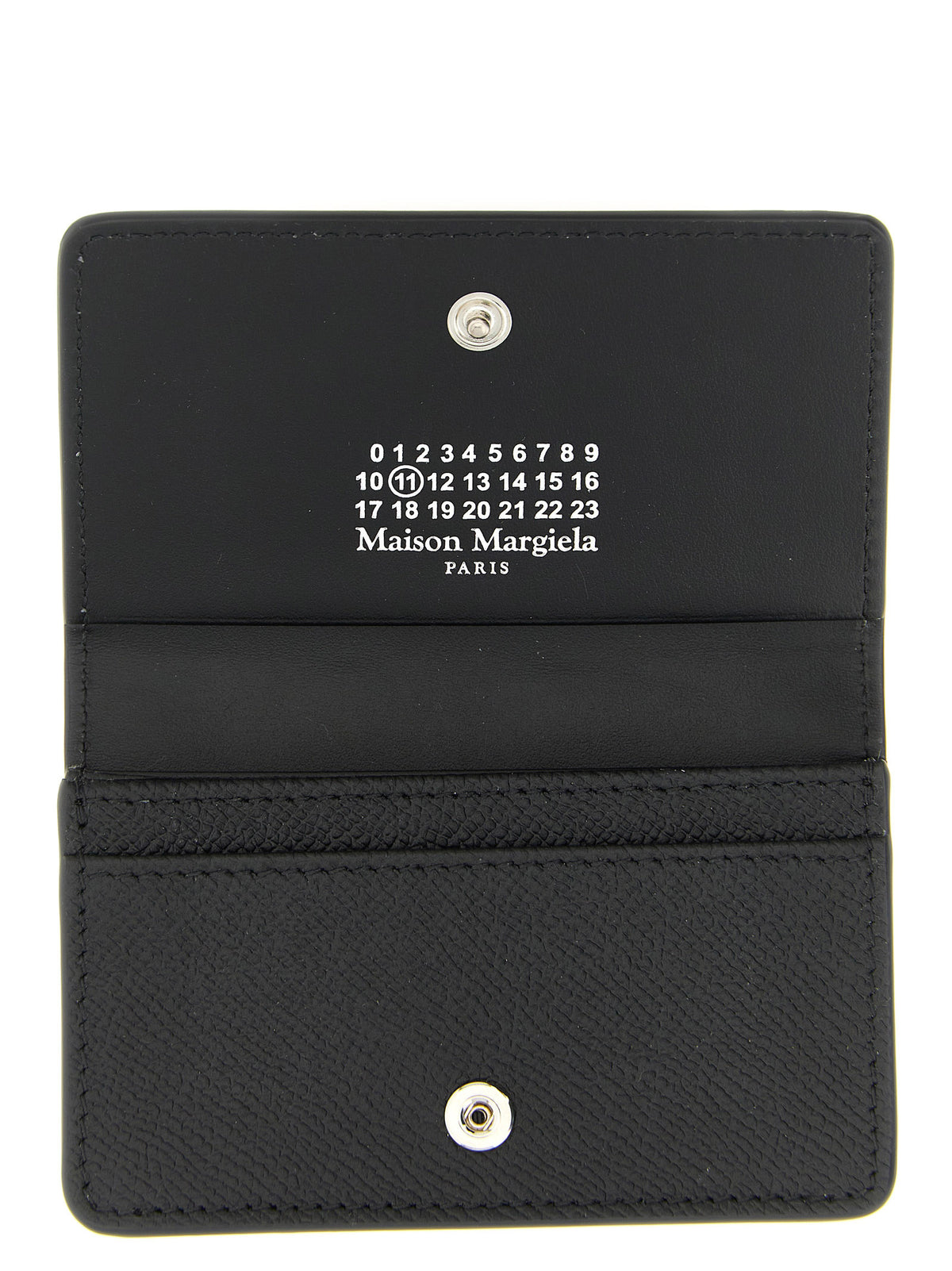 Porte-cartes en cuir de veau noir Maison Margiela