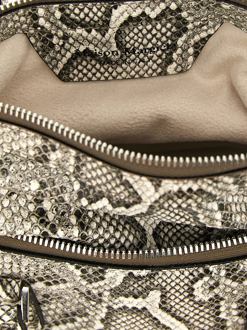 Sac porté épaule Maison Margiela en cuir de chèvre gris
