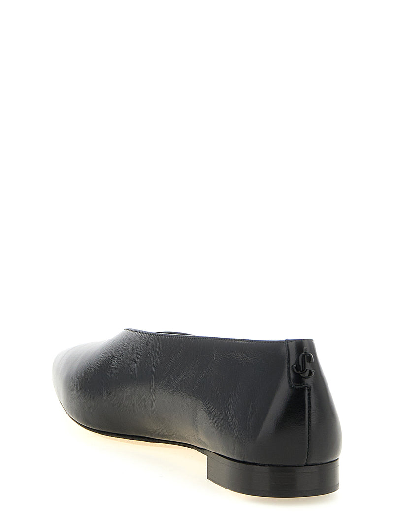 Ballerines en cuir noir Jimmy Choo