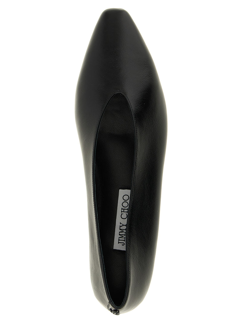 Ballerines en cuir noir Jimmy Choo