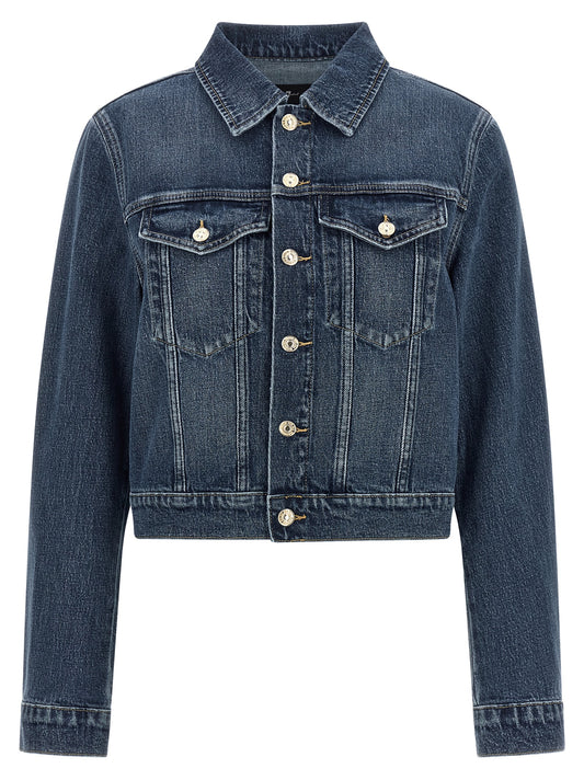 Blouson en jean de coton bleu 7 For All Mankind