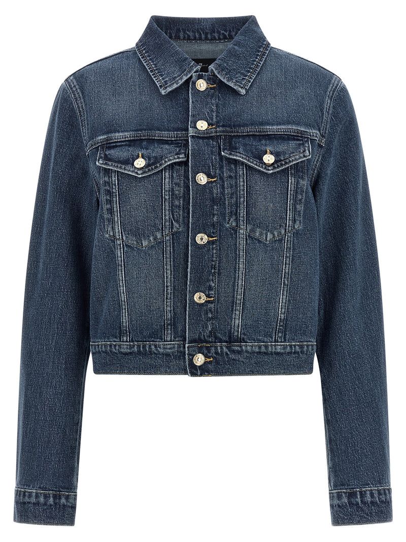 Blouson en jean de coton bleu 7 For All Mankind