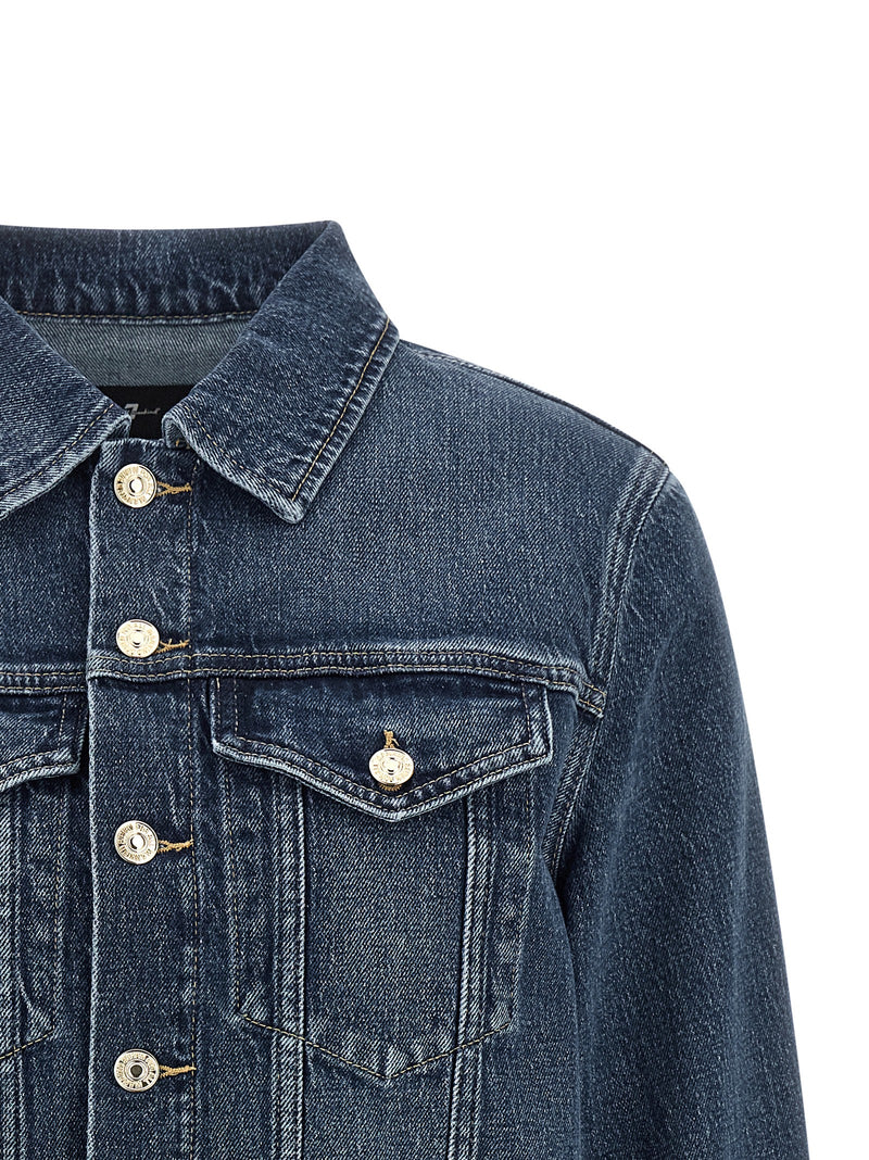 Blouson en jean de coton bleu 7 For All Mankind
