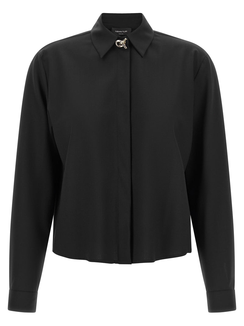 Fabiana Filippi Black Virgin Wool Blouse