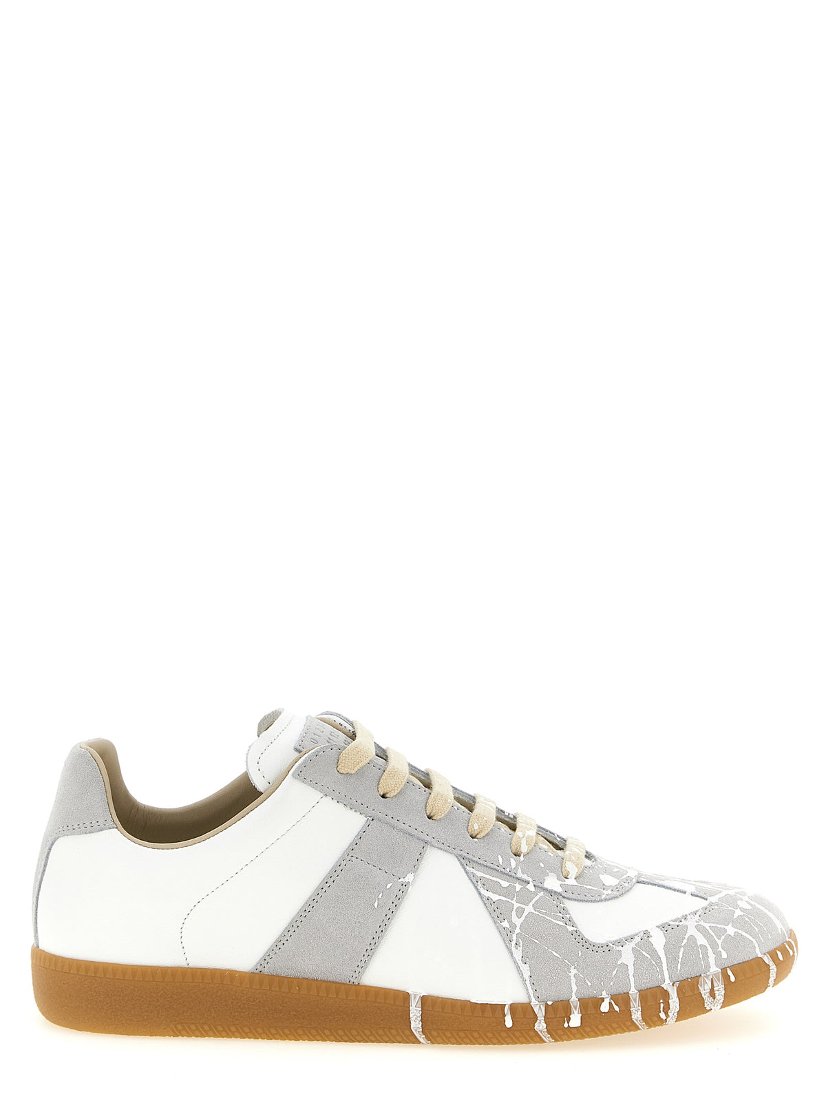 Baskets basses Maison Margiela en cuir de veau gris