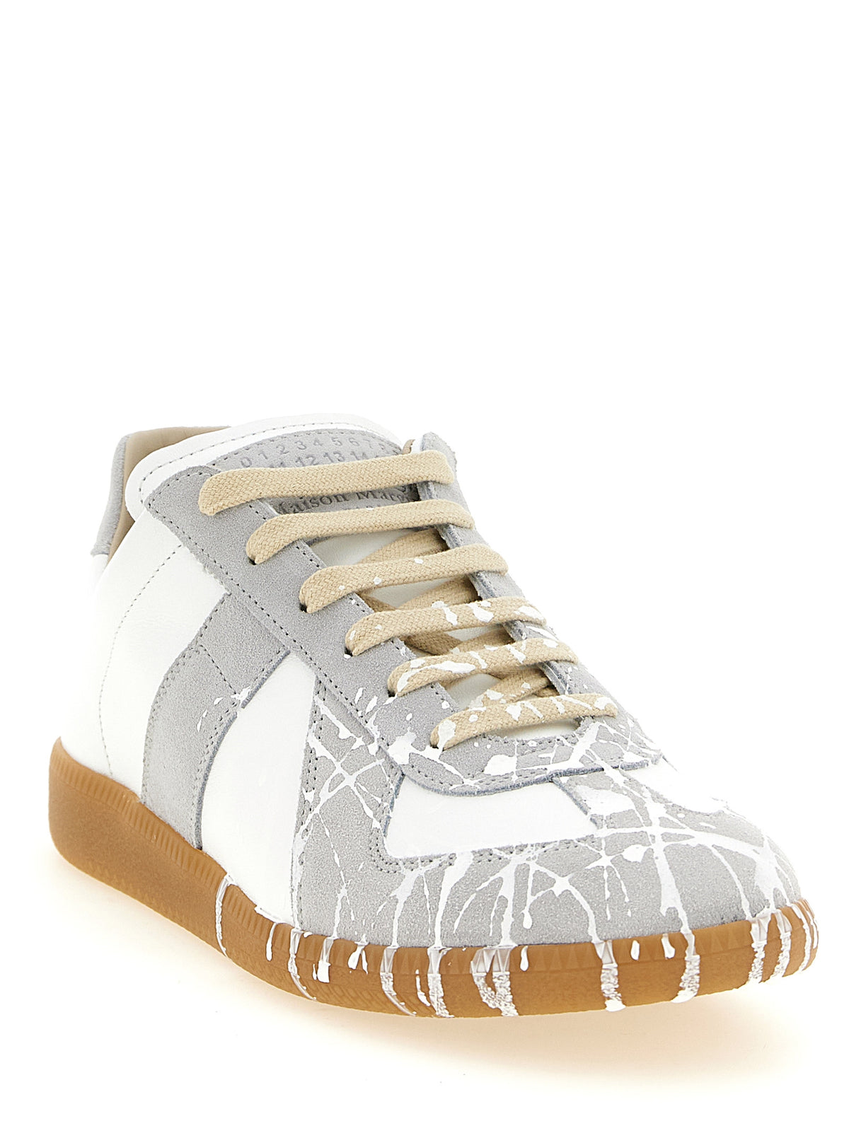 Baskets basses Maison Margiela en cuir de veau gris