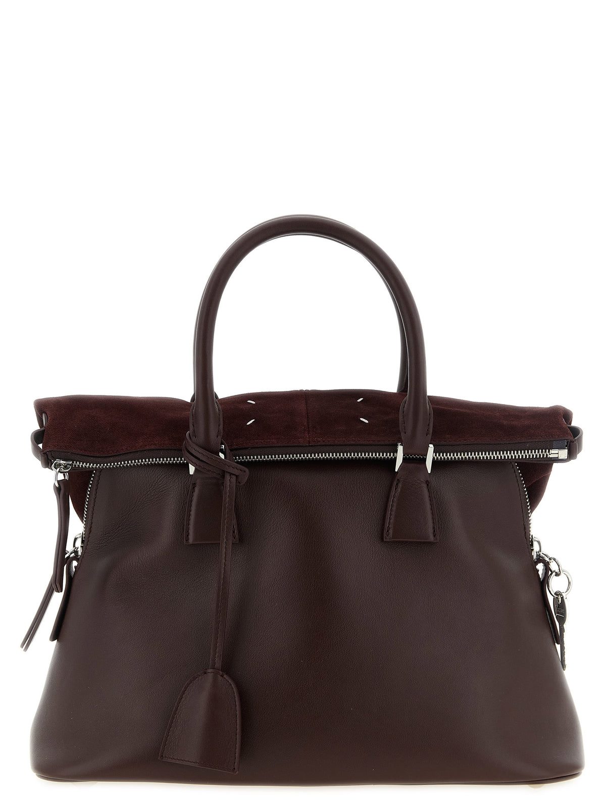 Sac bandoulière Maison Margiela en cuir de veau bordeaux