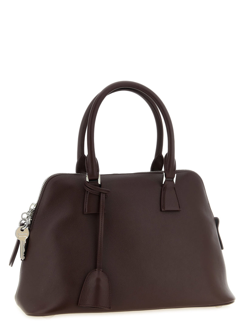 Sac bandoulière Maison Margiela en cuir de veau bordeaux